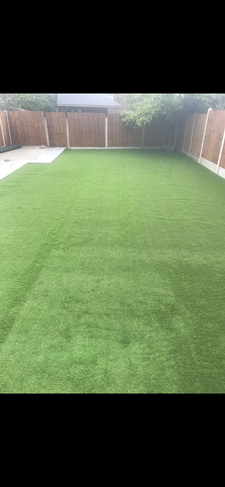 New lawn laid as part of a full garden transformation
